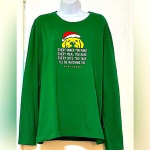 Life Is Good Holiday Theme T-shirt. Men’s Size Large.